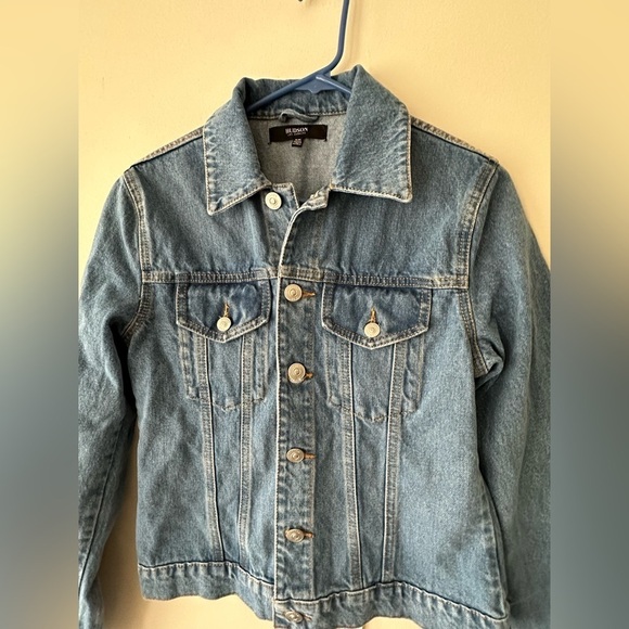 Hudson Jeans Denim Trucker Jacket S/M Color Blue - Picture 7 of 9